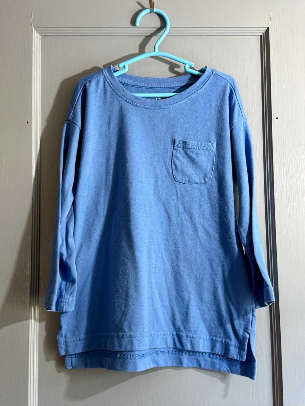Primary Blue Long-Sleeve Pocket Tee